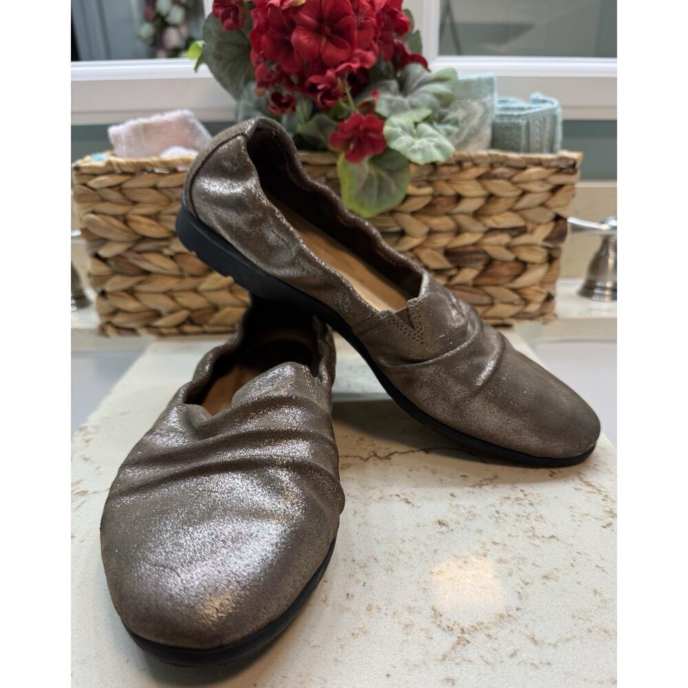 Clarks Collection Ultimate Comfort 10M Brown Bronze Metallic Leather Shoes